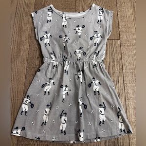 Winter Water Factory “Sierra” 3T dress with baseball players gray, white, navy